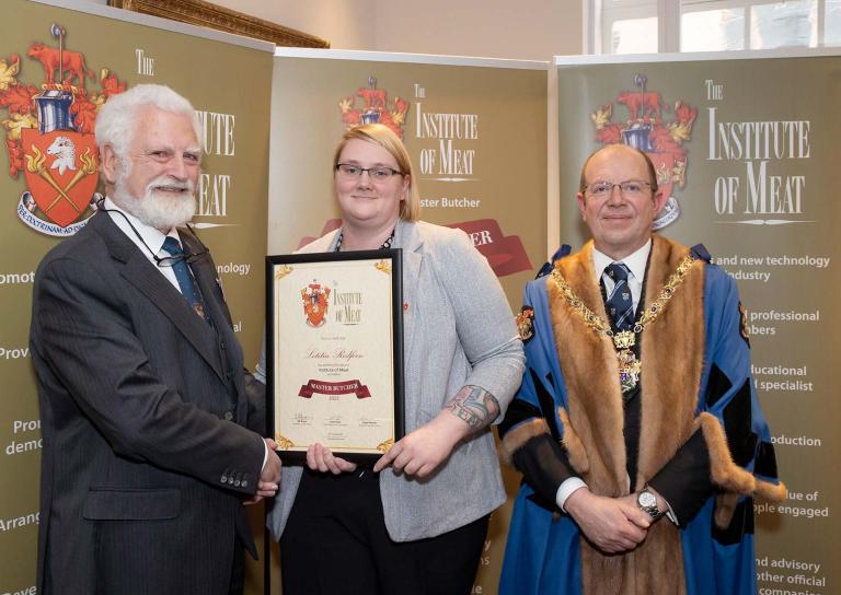 Employee receiving an award